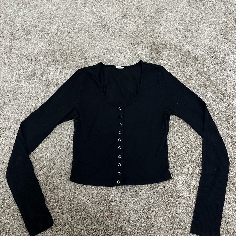 Black Garage button up long sleeve shirt